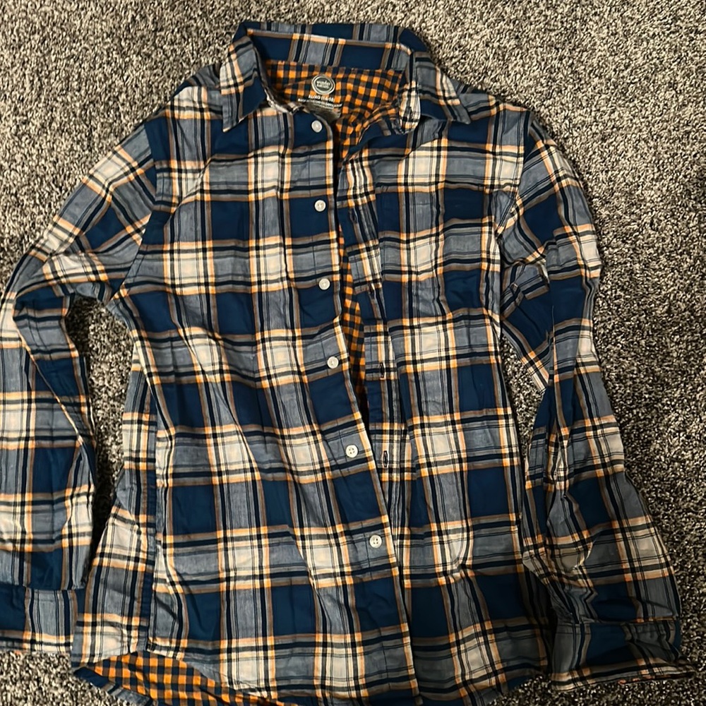 Boys Wonder Nation Plaid Shirt ~ XL